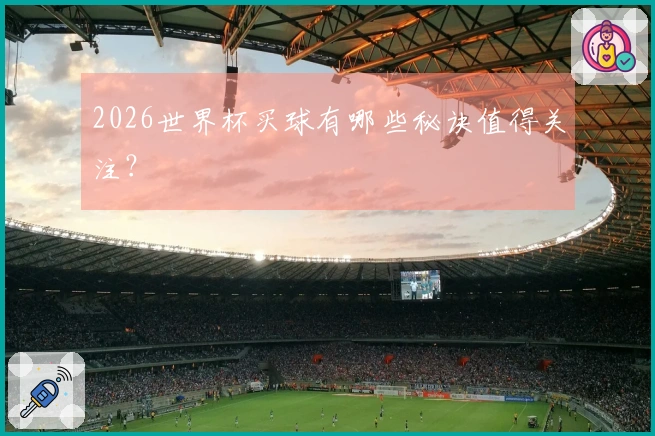 2026世界杯买球有哪些秘诀值得关注？